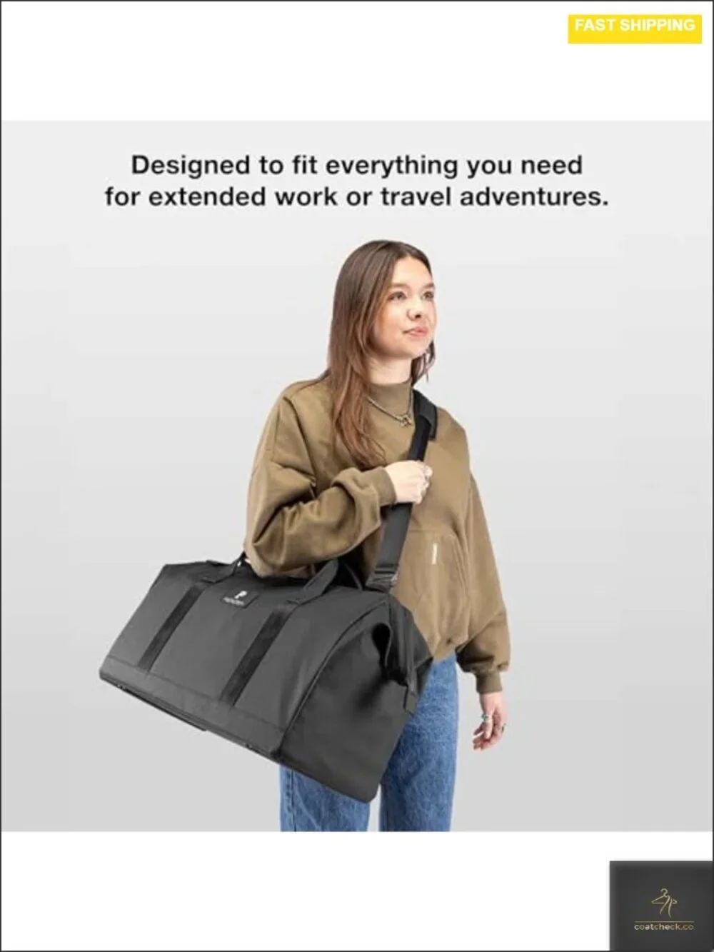 Weatherproof 35L Travel Duffel Bag with Interior Pockets